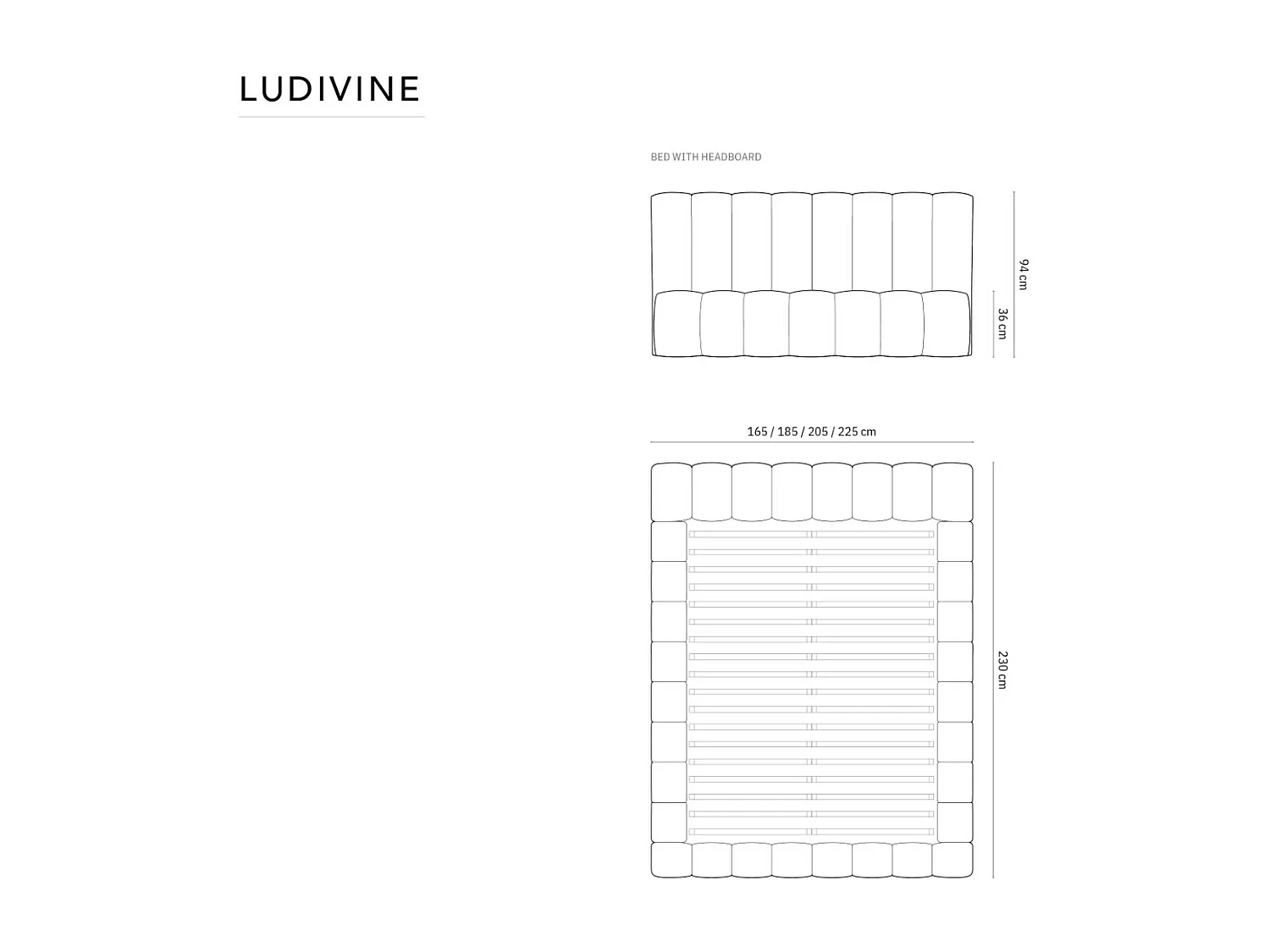 CXL by Christian Lacroix - Lit coffre avec tête de lit "Ludivine" 200x200cm en velours noir - 230x225x94cm