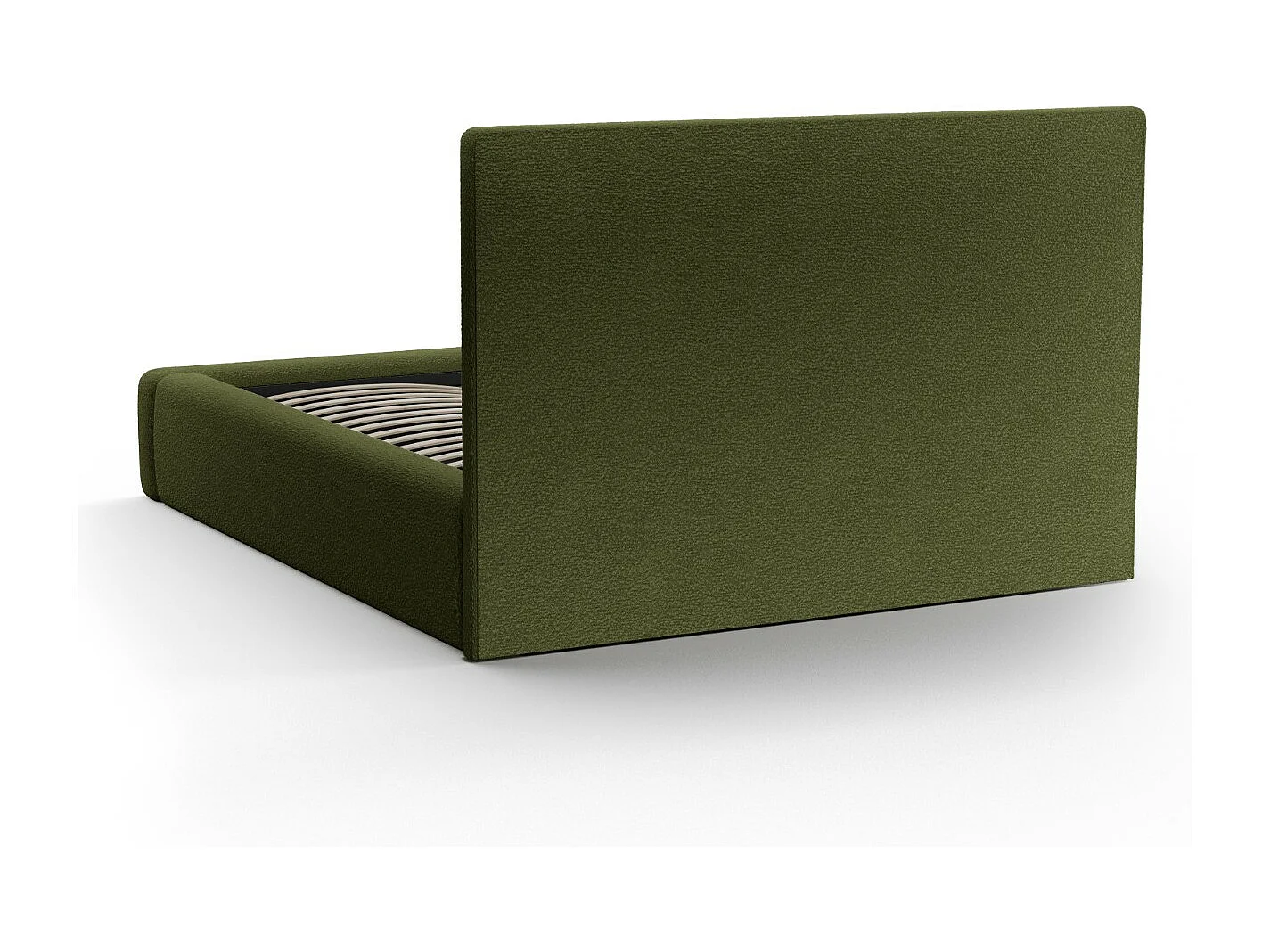 CXL by Christian Lacroix - Letto a cassettone con testiera "Valerie" 180x200cm in bouclé verde oliva scuro - 230x205x120cm