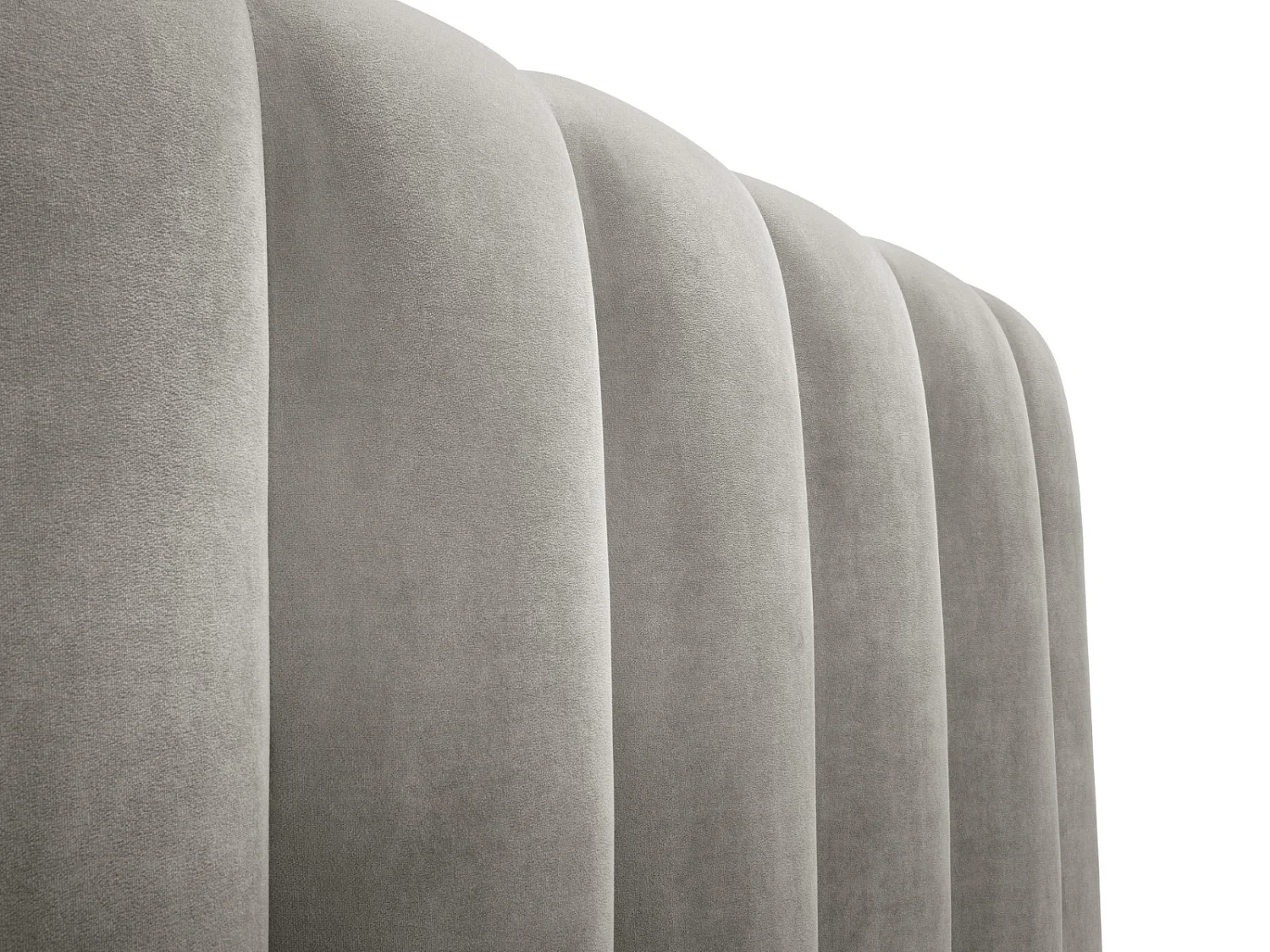 CXL by Christian Lacroix - Lit coffre avec tête de lit "Ludivine" 180x200cm en velours gris clair - 230x205x94cm