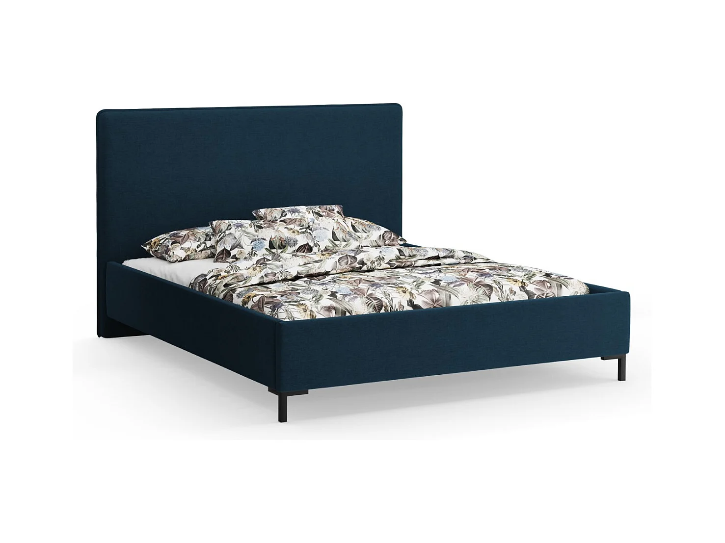 CXL by Christian Lacroix - Opbergbed met hoofdeinde "Polly" 180x200cm, Chenille, Marineblauw - 220x190x120cm