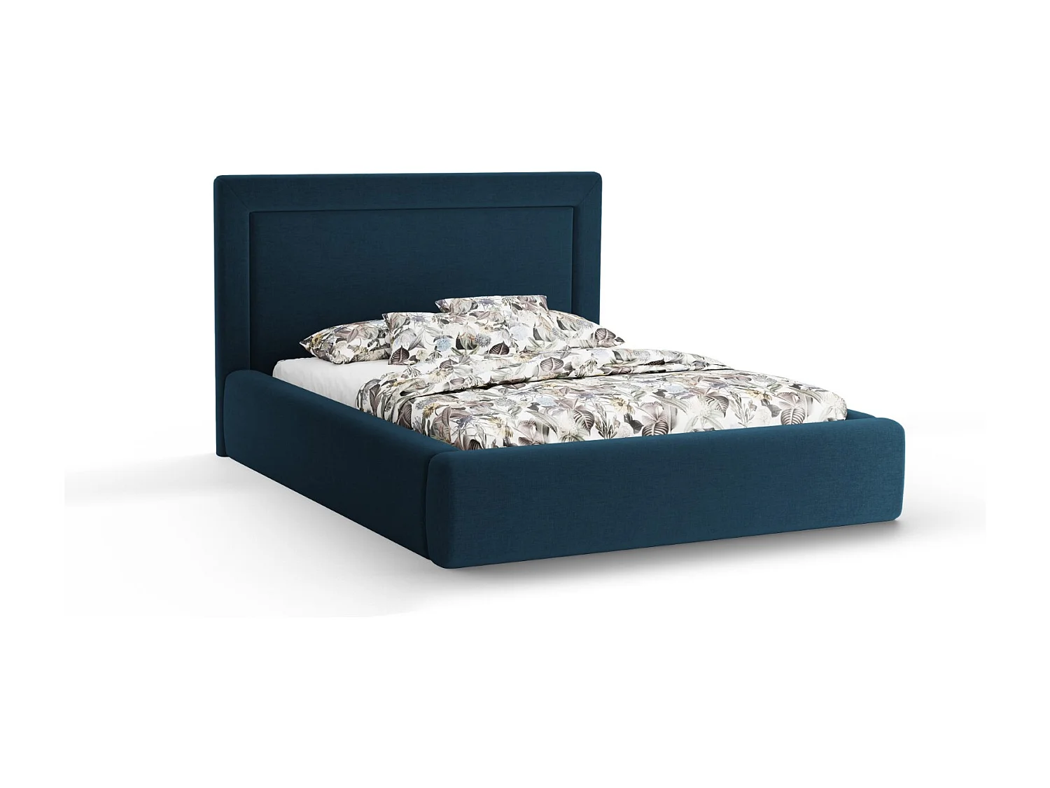 CXL by Christian Lacroix - Opbergbed met hoofdeinde "Valerie" 200x200cm, Chenille, Marineblauw - 230x225x120cm