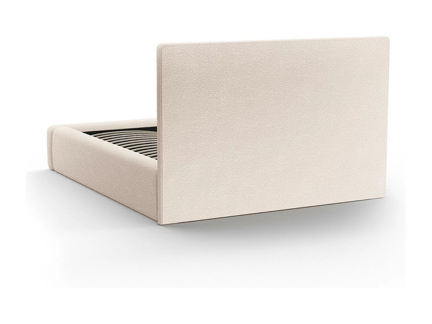 CXL by Christian Lacroix - Bett mit Bettkasten und Kopfteil "Valerie" 200x200cm aus Boucle beige - 230x225x120cm