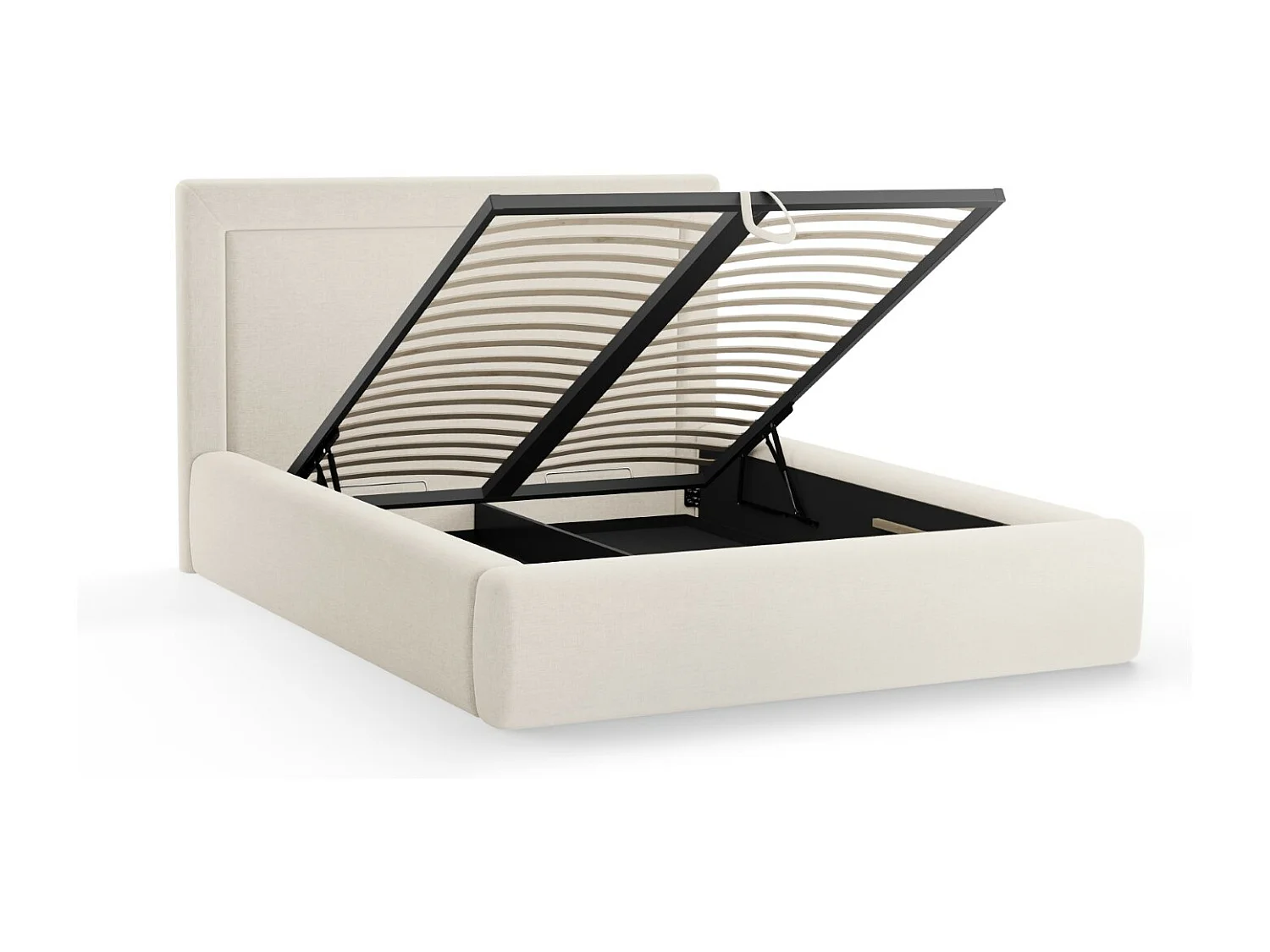 CXL by Christian Lacroix - Opbergbed met hoofdeinde "Valerie" 180x200cm, Chenille, Lichtbeige - 230x205x120cm