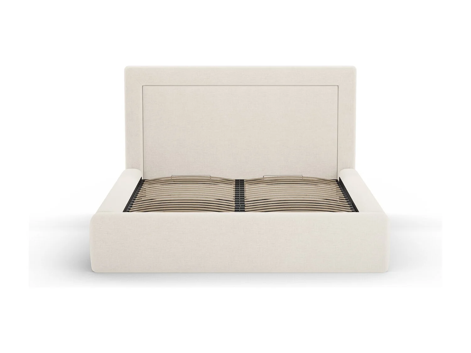 CXL by Christian Lacroix - Lit coffre avec tête de lit "Valerie" 180x200cm en chenille beige clair - 230x205x120cm