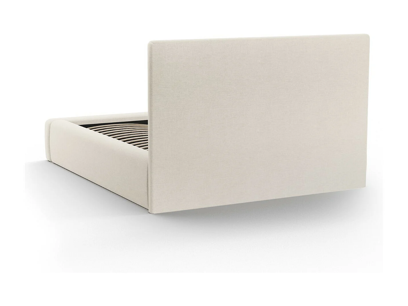 CXL by Christian Lacroix - Lit coffre avec tête de lit "Valerie" 180x200cm en chenille beige clair - 230x205x120cm