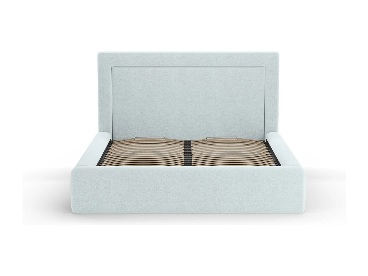 CXL by Christian Lacroix - Łóżko ze schowkiem i zagłówkiem, "Valerie" 200x200cm szenil, błękit satynowy - 230x225x120cm