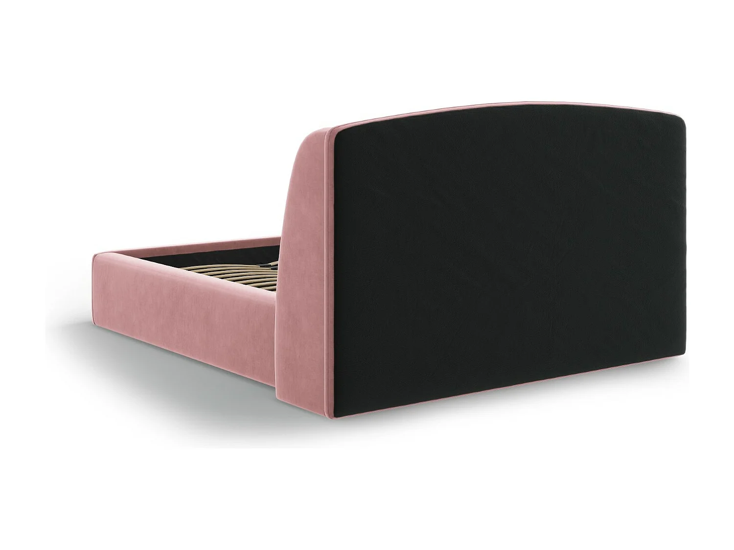 CXL by Christian Lacroix - Letto a cassettone con testiera "Aude" 160x200cm in velluto rosa - 216x182x103cm