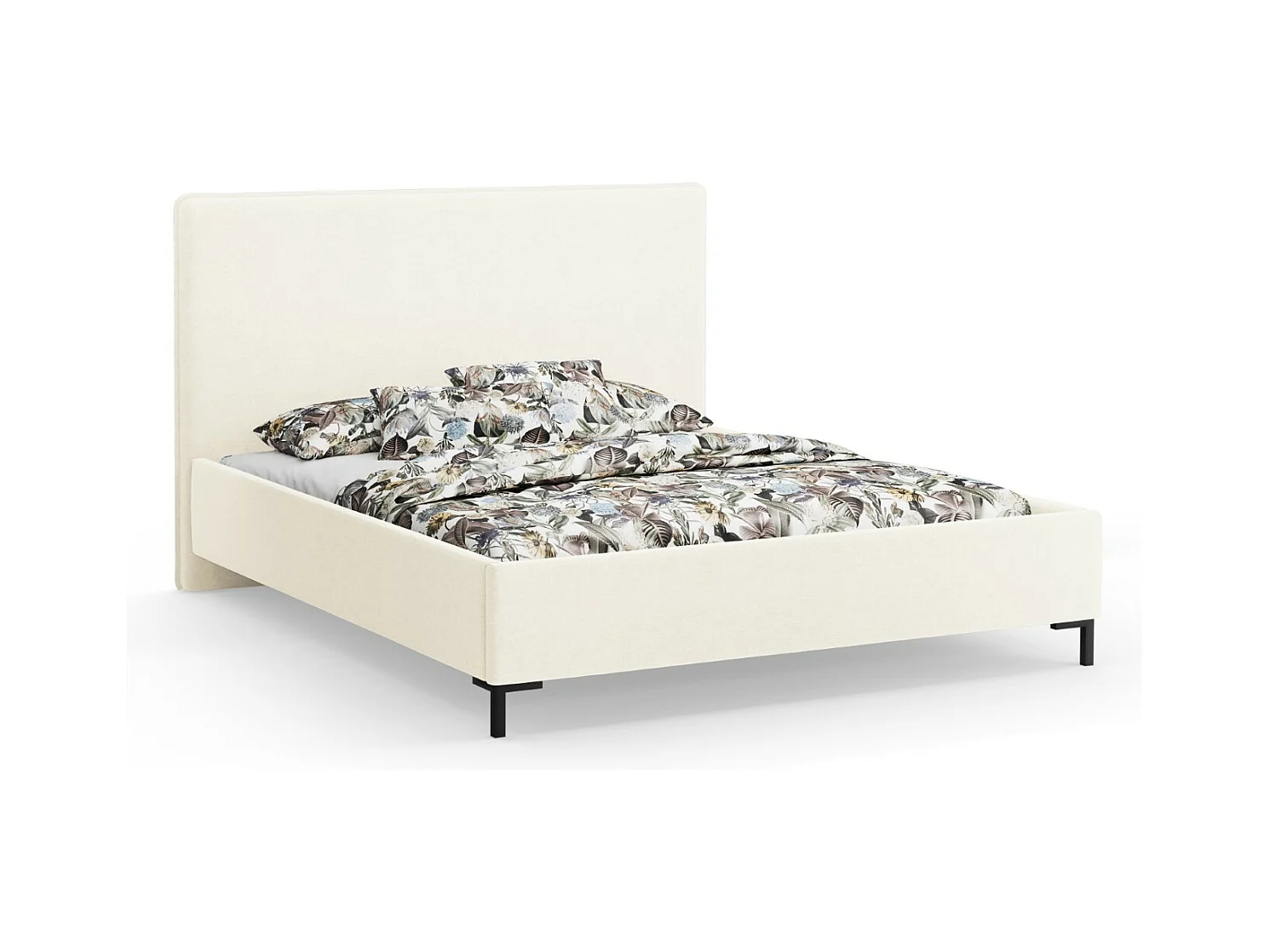 CXL by Christian Lacroix - Opbergbed met hoofdeinde "Polly" 180x200cm, Chenille, Ivoor - 220x190x120cm