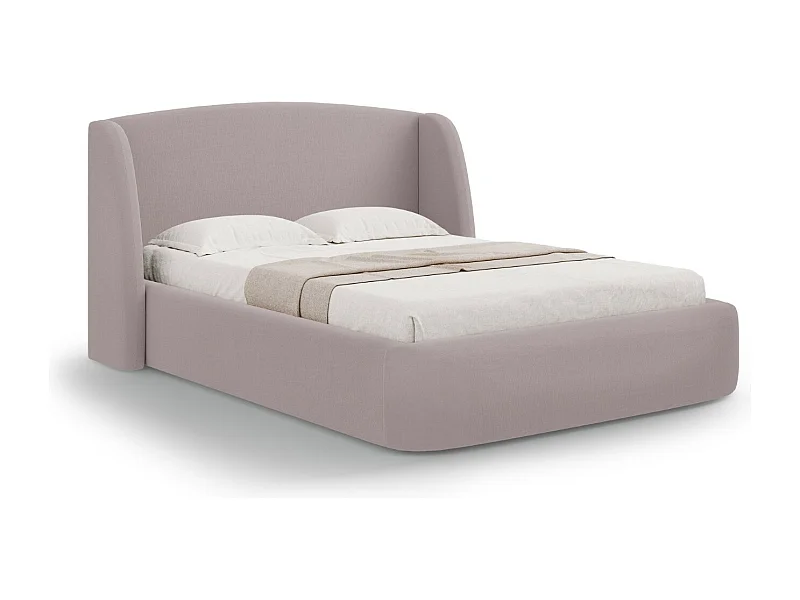 CXL by Christian Lacroix - Opbergbed met hoofdeinde "Aude" 180x200cm, Structurele stof, Roze - 216x202x103cm