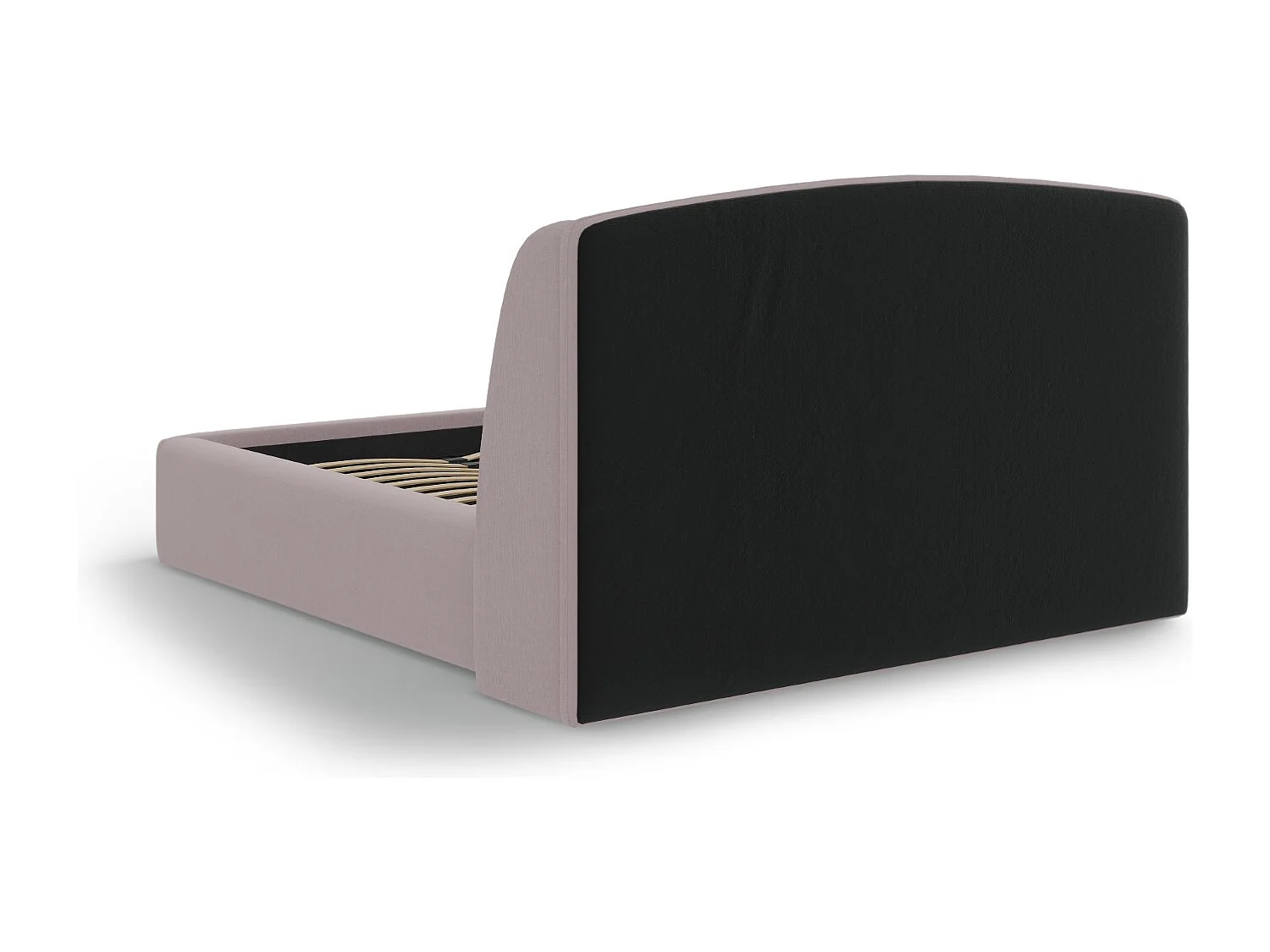 CXL by Christian Lacroix - Letto a cassettone con testiera "Aude" 180x200cm in tessuto strutturato rosa - 216x202x103cm