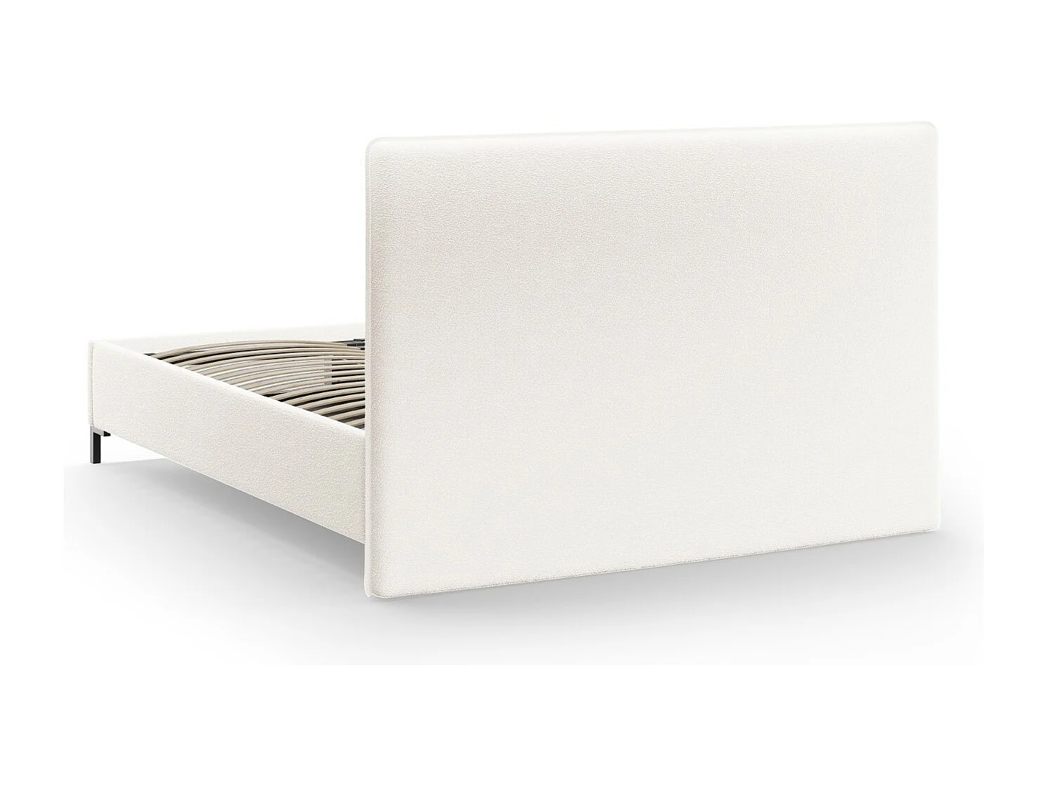 CXL by Christian Lacroix - Łóżko ze schowkiem i zagłówkiem, "Polly" 160x200cm boucle, biały - 220x170x120cm