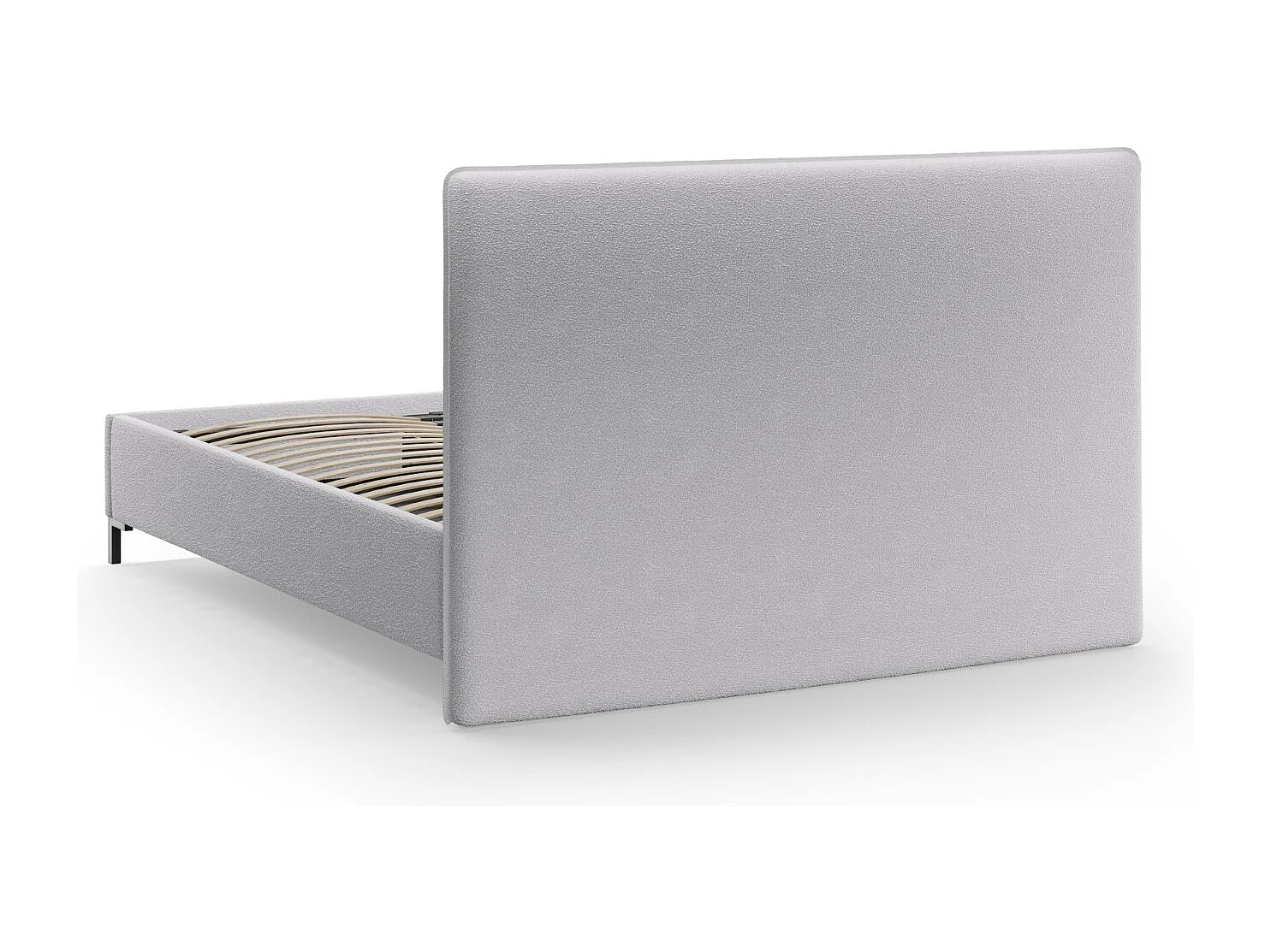 CXL by Christian Lacroix - Łóżko ze schowkiem i zagłówkiem, "Polly" 160x200cm boucle, szary jasny - 220x170x120cm