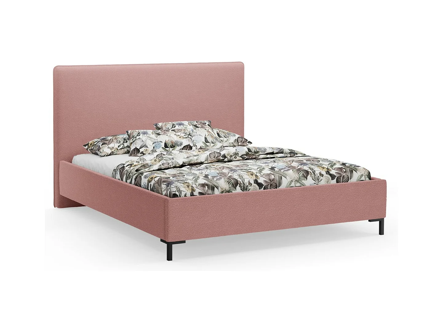 CXL by Christian Lacroix - Opbergbed met hoofdeinde "Polly" 160x200cm, Boucle, Roze - 220x170x120cm