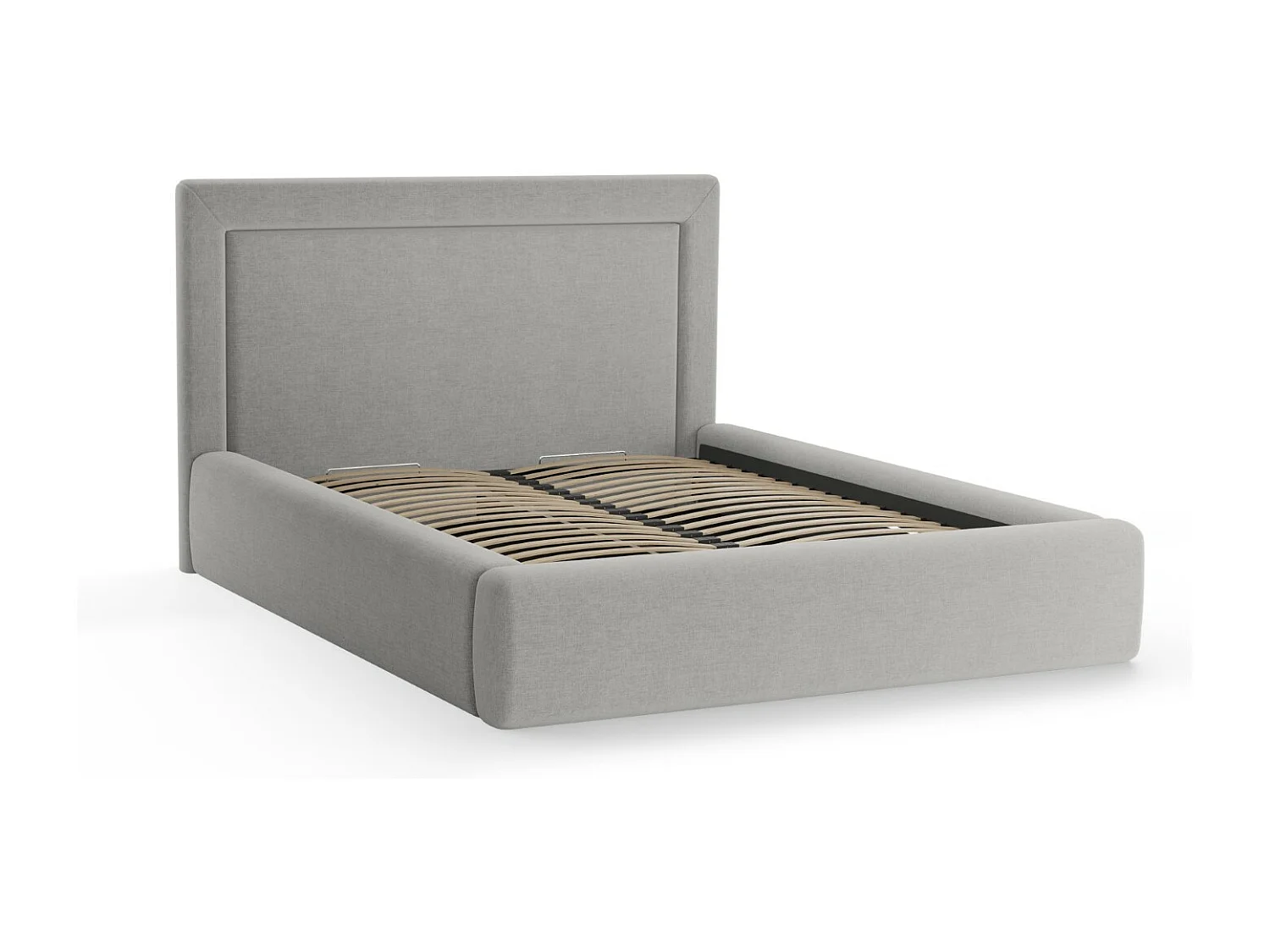 CXL by Christian Lacroix - Łóżko ze schowkiem i zagłówkiem, "Valerie" 200x200cm szenil, szary - 230x225x120cm