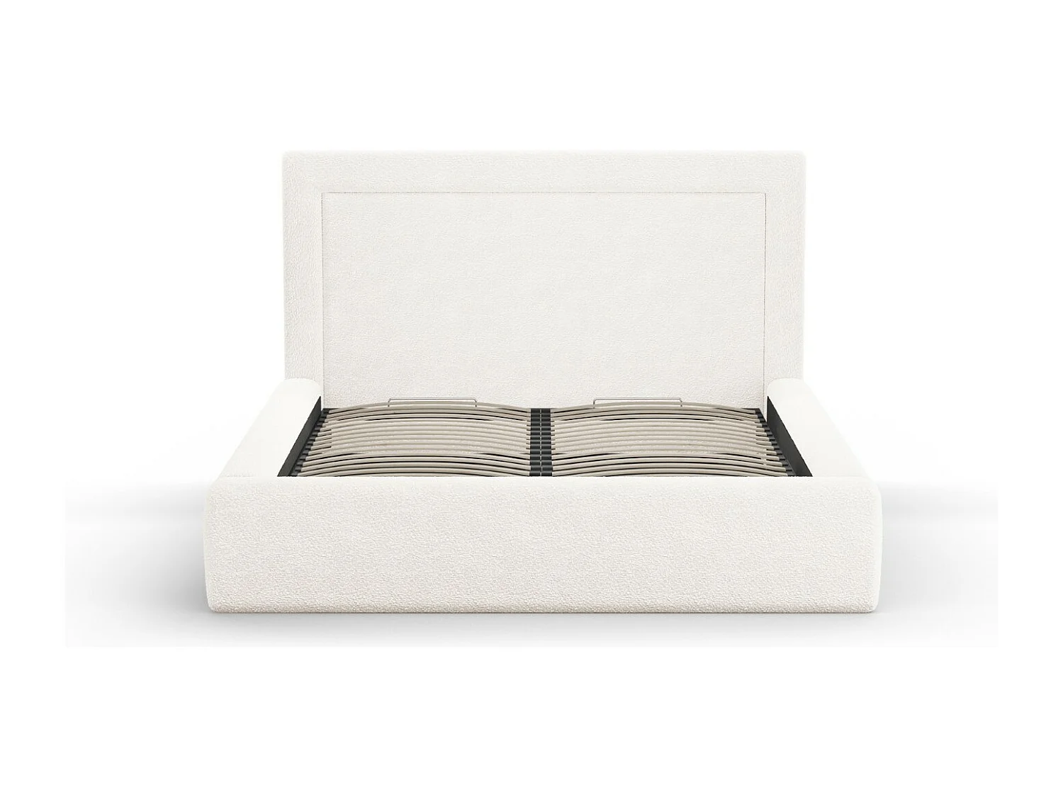 CXL by Christian Lacroix - Lit coffre avec tête de lit "Valerie" 200x200cm en bouclé blanc - 230x225x120cm