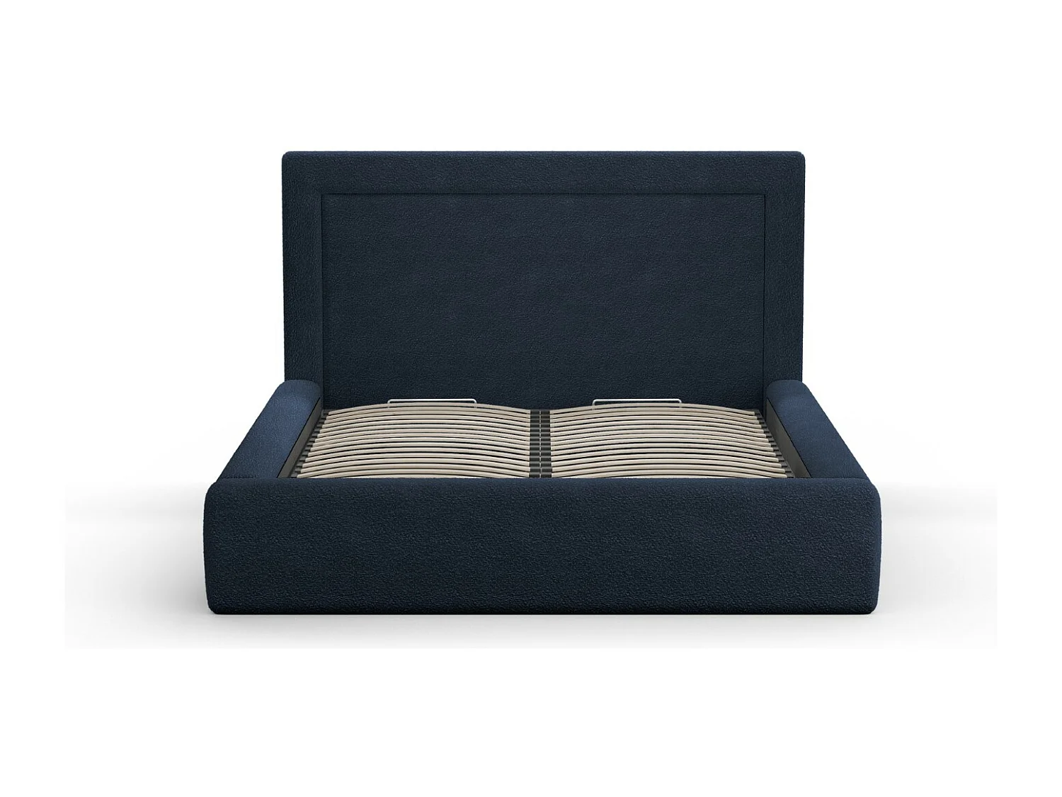 CXL by Christian Lacroix - Letto a cassettone con testiera "Valerie" 180x200cm in bouclé blu scuro - 230x205x120cm