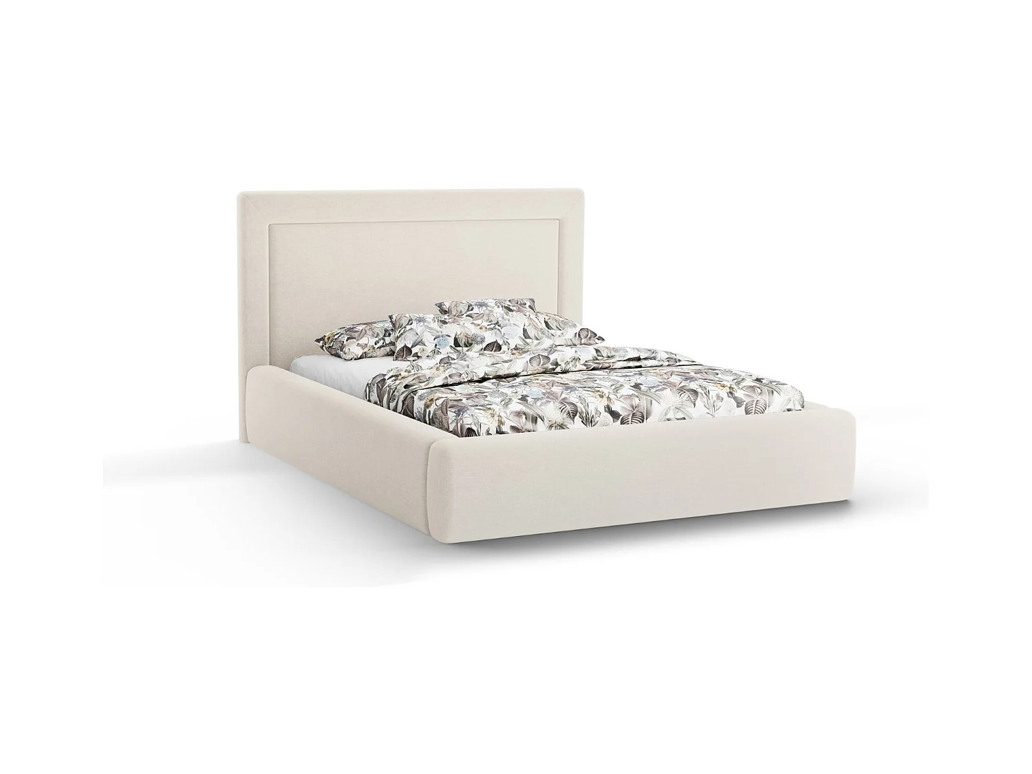 CXL by Christian Lacroix - Opbergbed met hoofdeinde "Valerie" 160x200cm, Chenille, Lichtbeige - 230x185x120cm