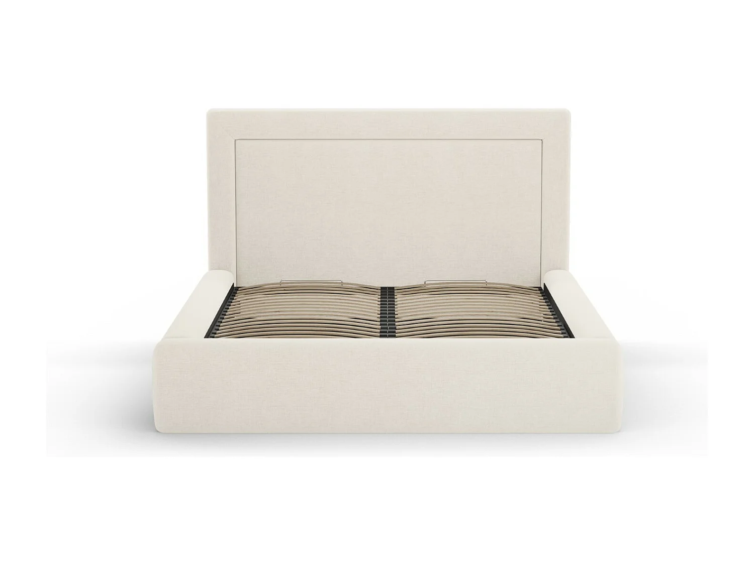 CXL by Christian Lacroix - Lit coffre avec tête de lit "Valerie" 160x200cm en chenille beige clair - 230x185x120cm