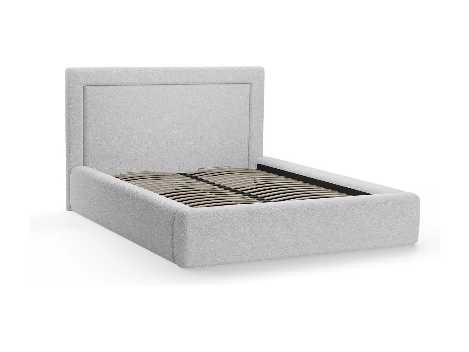 CXL by Christian Lacroix - Opbergbed met hoofdeinde "Valerie" 180x200cm, Boucle, Lichtgrijs - 230x205x120cm