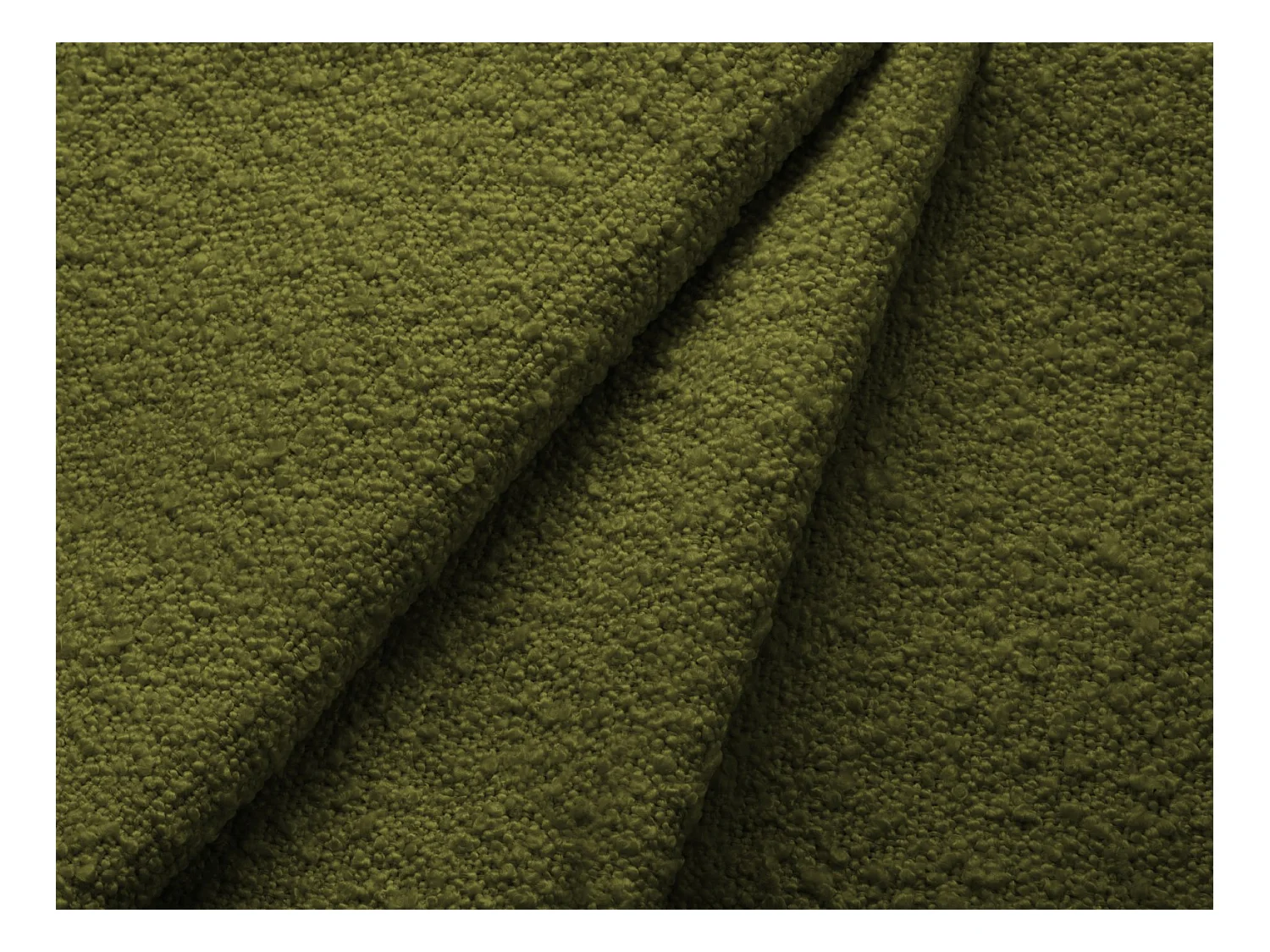 CXL by Christian Lacroix - Lit coffre avec tête de lit "Valerie" 160x200cm en bouclé vert olive foncé - 230x185x120cm