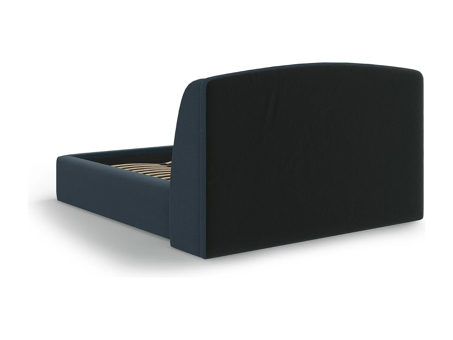 CXL by Christian Lacroix - Opbergbed met hoofdeinde "Aude" 180x200cm, Structurele stof, Donkerblauw - 216x202x103cm