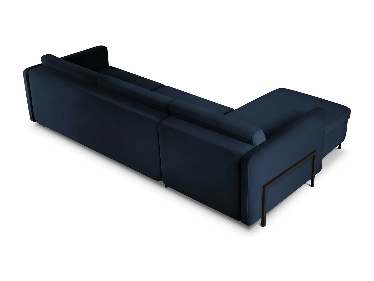 CXL by Christian Lacroix - Canapé d'angle gauche convertible "Yanis" 5 places en velours bleu roi - 280x170x80cm