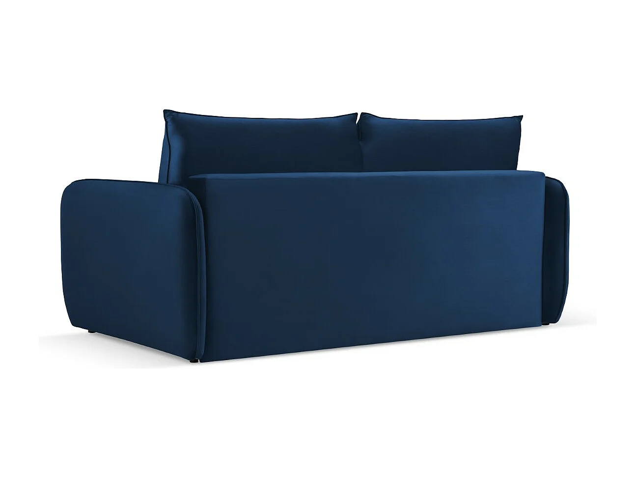 Cosmopolitan Design - 2-Sitzer ausklappbares Sofa "Vienna" aus Samt königsblau - 194x102x92cm