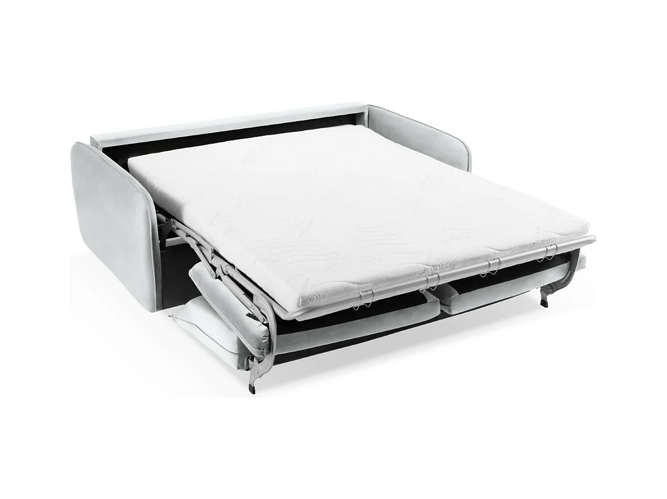 Cosmopolitan Design - Sofá cama "Vienna" 2 plazas de terciopelo plata - 194x102x92cm