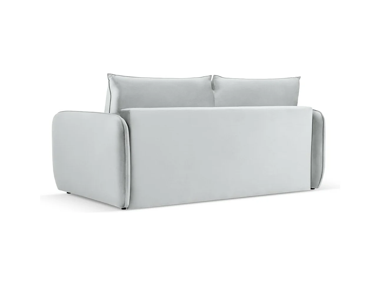 Cosmopolitan Design - Sofá cama "Vienna" 2 plazas de terciopelo plata - 194x102x92cm