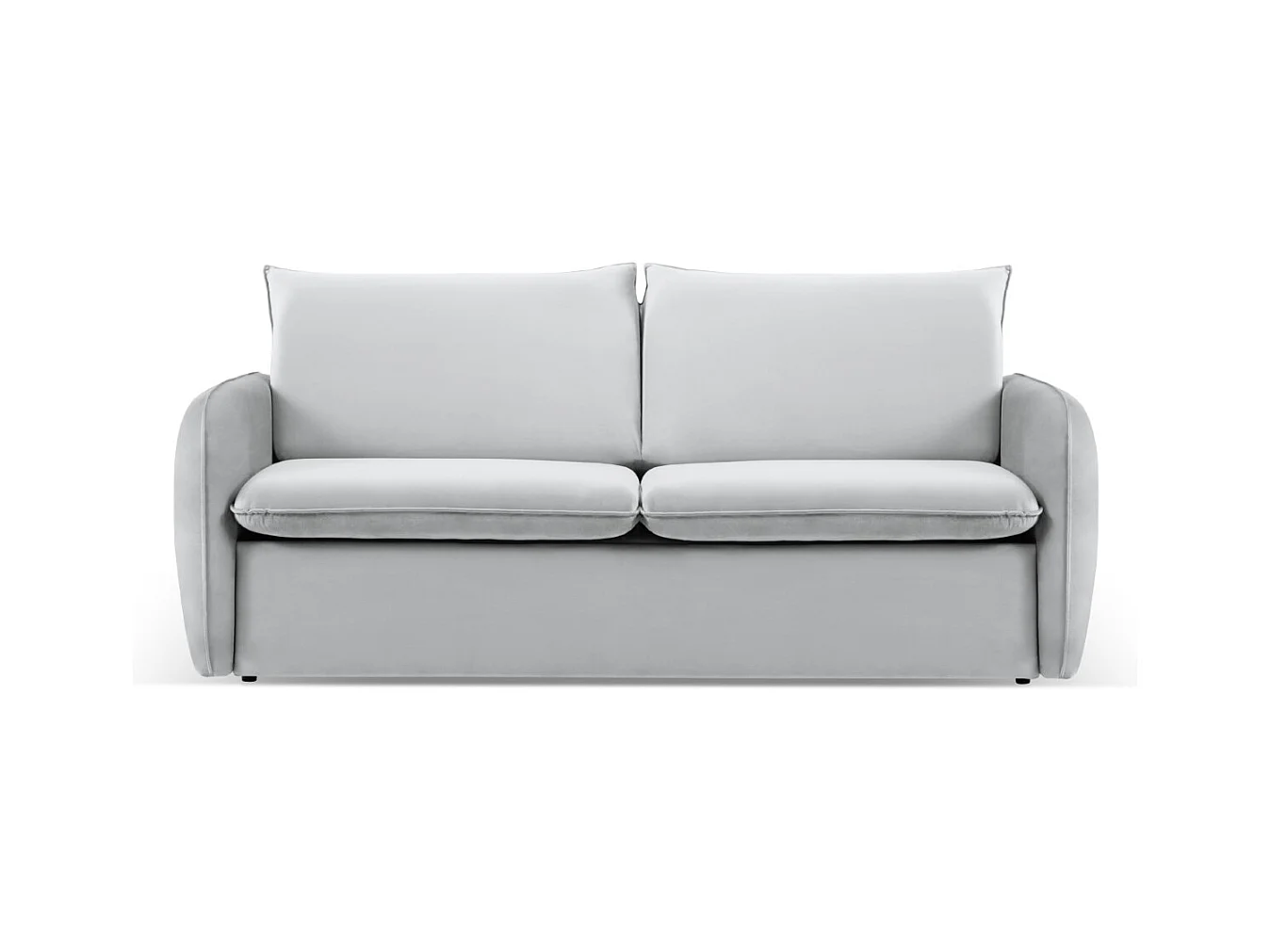 Cosmopolitan Design - Sofa z funkcją spania, "Vienna" 2 miejsca welur, srebrny - 194x102x92cm