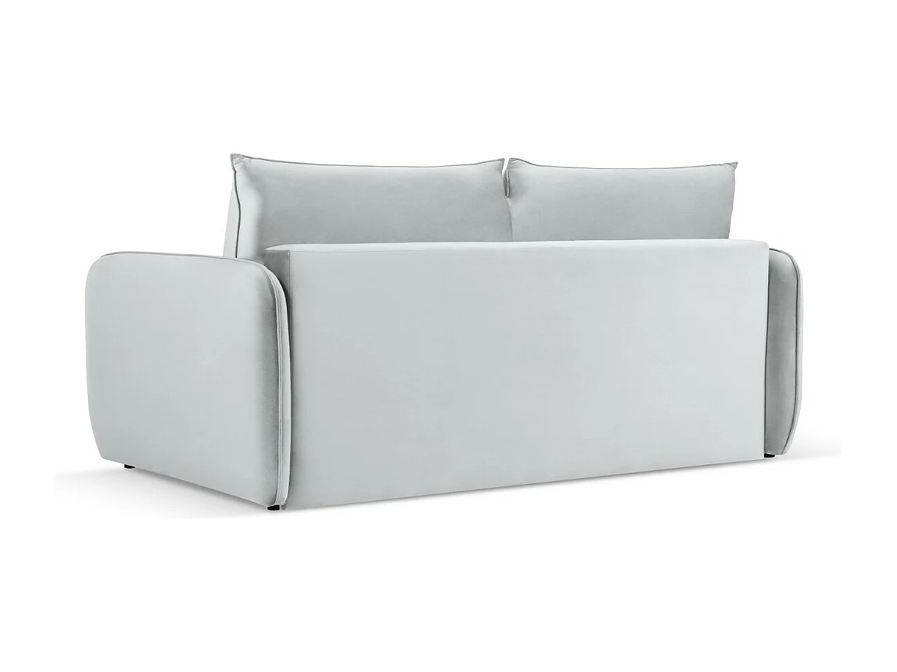 Cosmopolitan Design - Canapé convertible "Vienna" 2 places en velours argent - 194x102x92cm