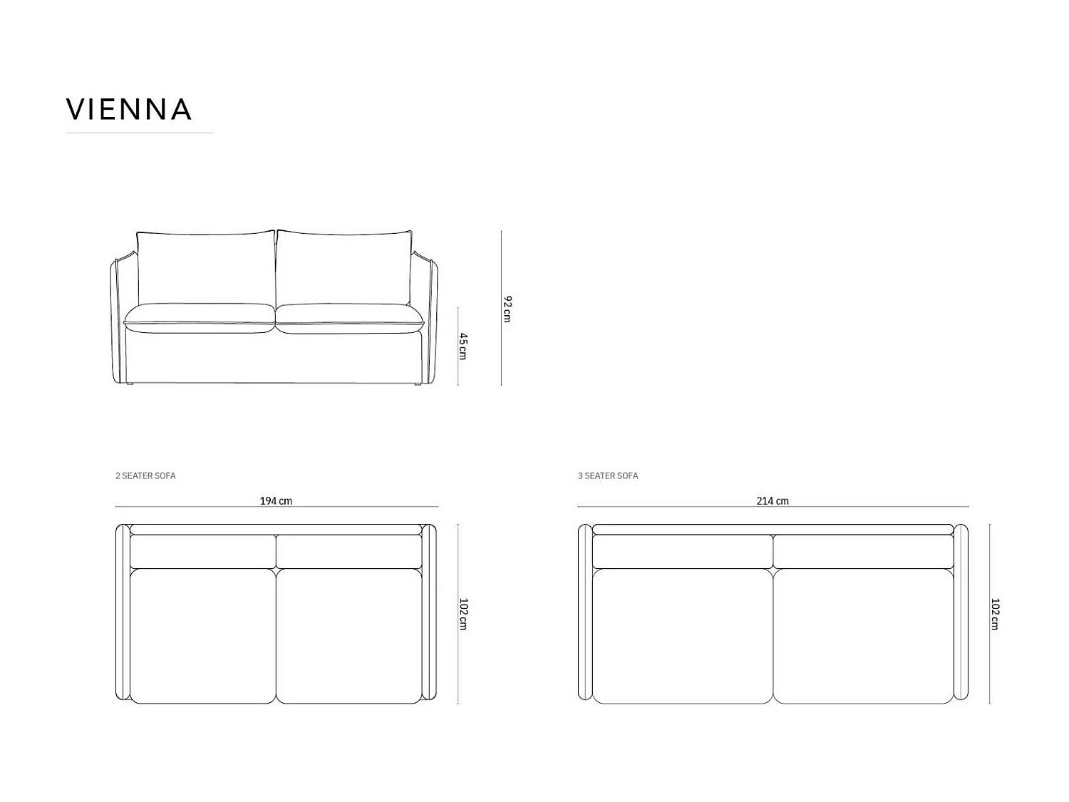 Cosmopolitan Design - Canapé convertible "Vienna" 2 places en velours argent - 194x102x92cm