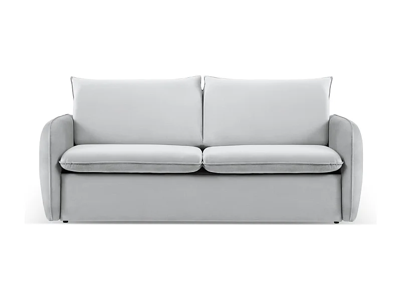 Cosmopolitan Design - Sofa z funkcją spania, "Vienna" 2 miejsca welur, srebrny - 194x102x92cm