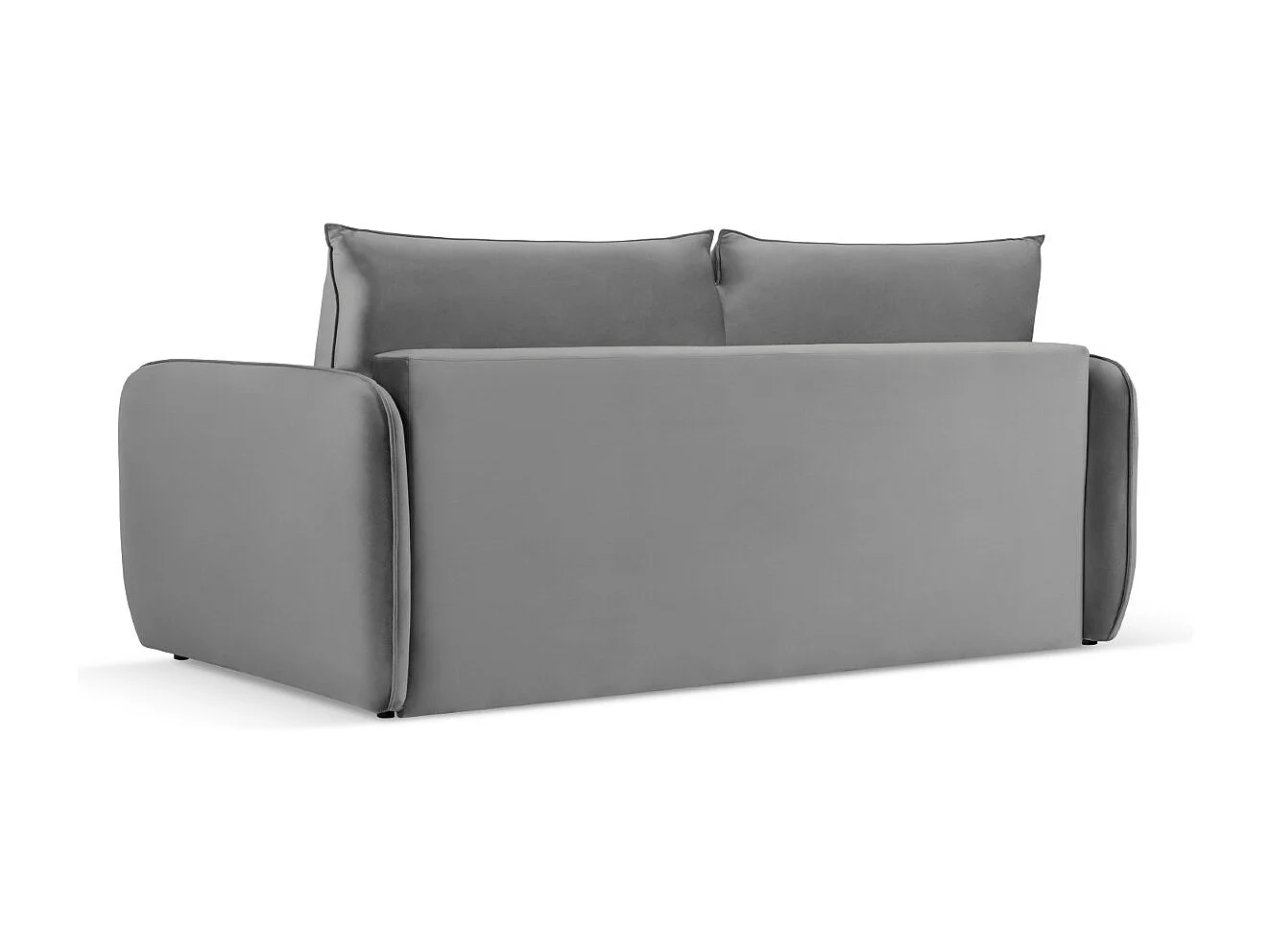 Cosmopolitan Design - 3-Sitzer ausklappbares Sofa "Vienna" aus Samt hellgrau - 214x102x92cm
