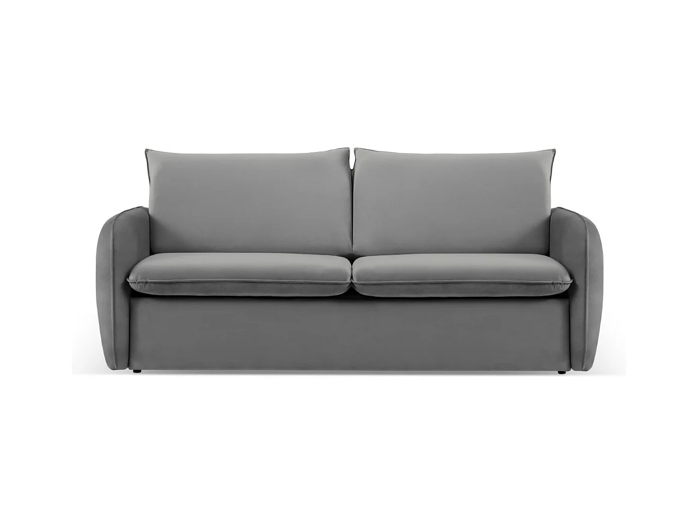 Cosmopolitan Design - Canapé convertible "Vienna" 3 places en velours gris clair - 214x102x92cm
