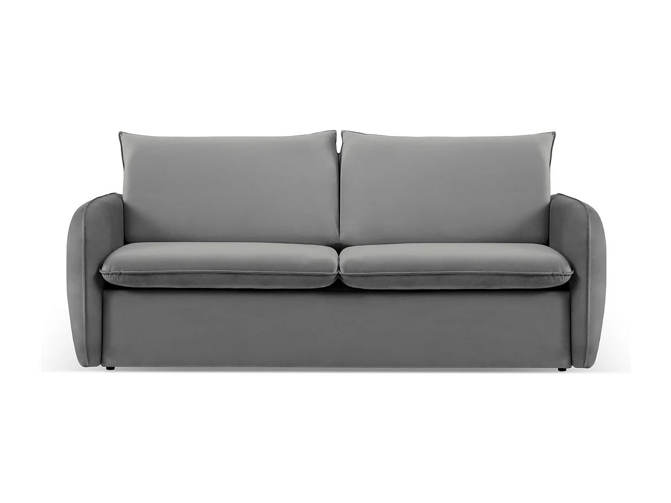 Cosmopolitan Design - Canapé convertible "Vienna" 3 places en velours gris clair - 214x102x92cm