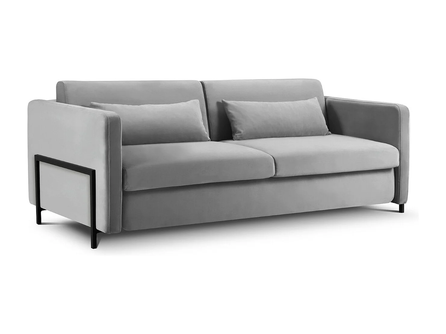 CXL by Christian Lacroix - Sofa z funkcją spania, "Yanis" 3 miejsca welur, szary - 202x102x80cm