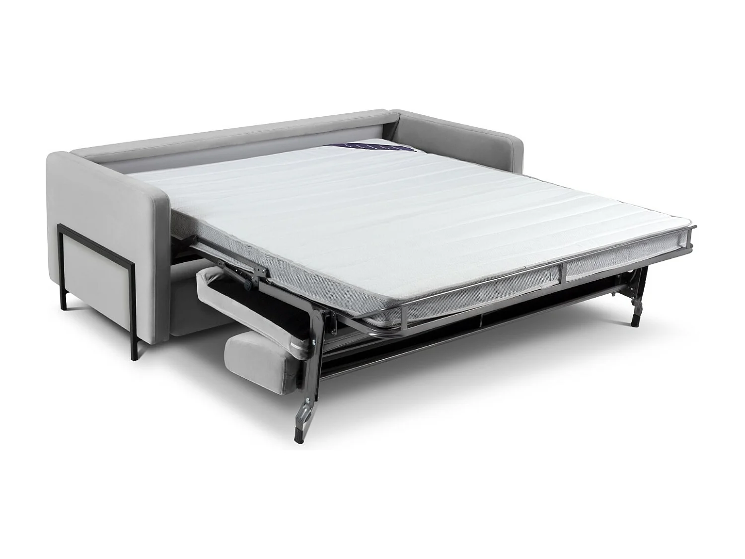 CXL by Christian Lacroix - Canapé convertible "Yanis" 3 places en velours gris - 202x102x80cm