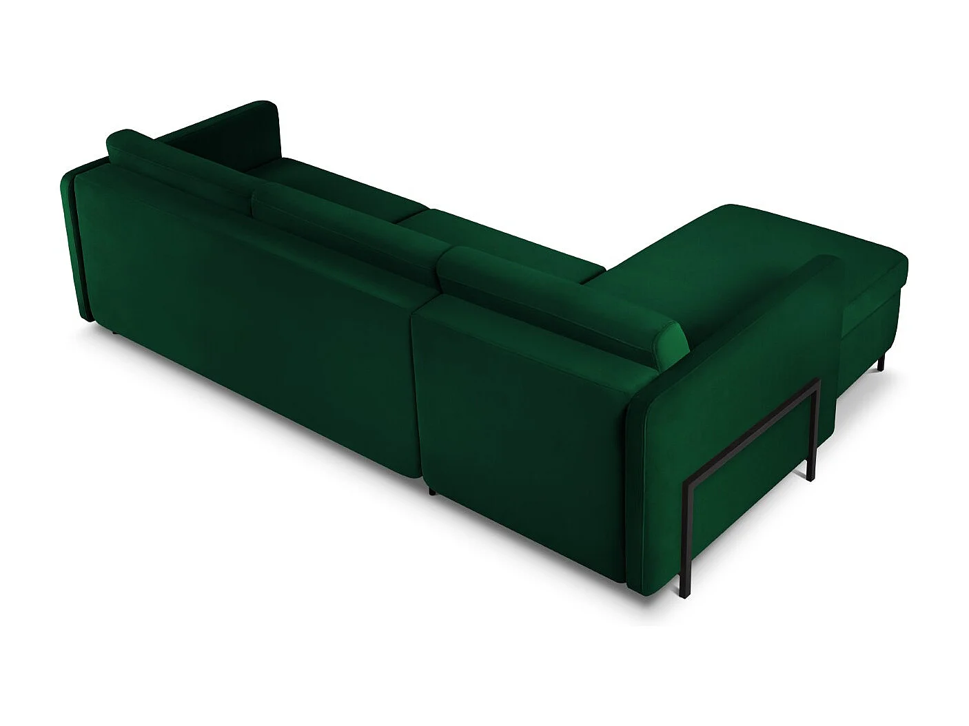 CXL by Christian Lacroix - Sofá cama esquinero izquierdo "Yanis" 4 plazas de terciopelo verde botella - 260x170x80cm