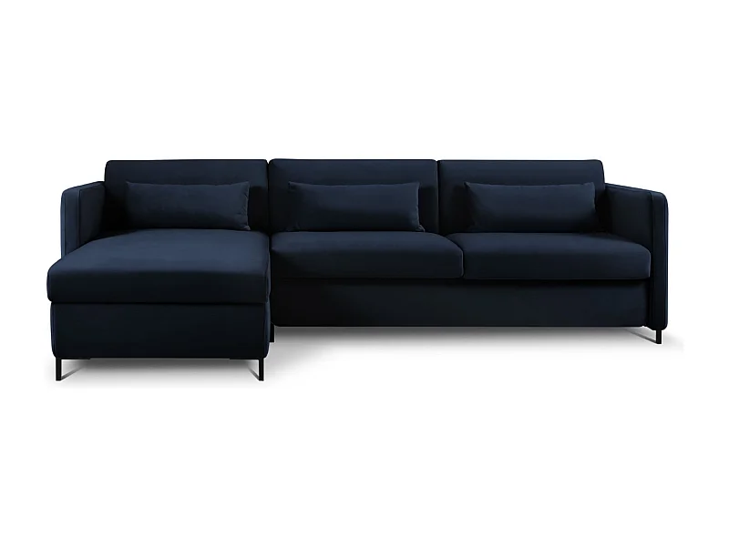 CXL by Christian Lacroix - 4-Sitzer ausklappbares Ecksofa links "Yanis" Sitzer aus Samt königsblau - 260x170x80cm