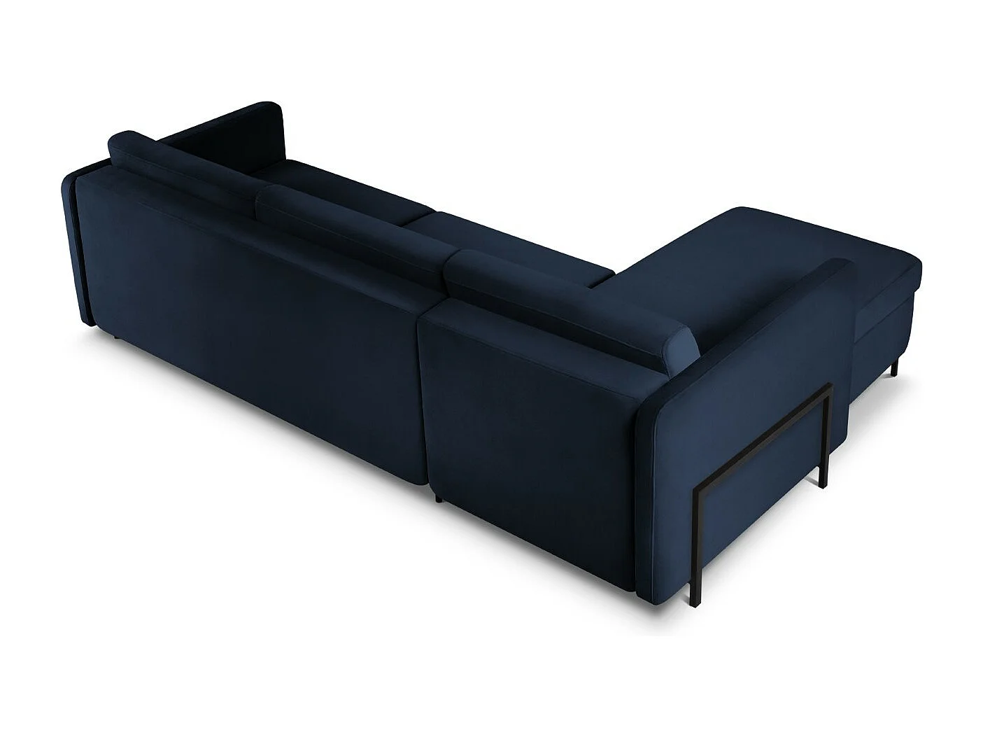 CXL by Christian Lacroix - Divano convertibile angolare sinistro "Yanis" 4 posti in velluto blu reale - 260x170x80cm