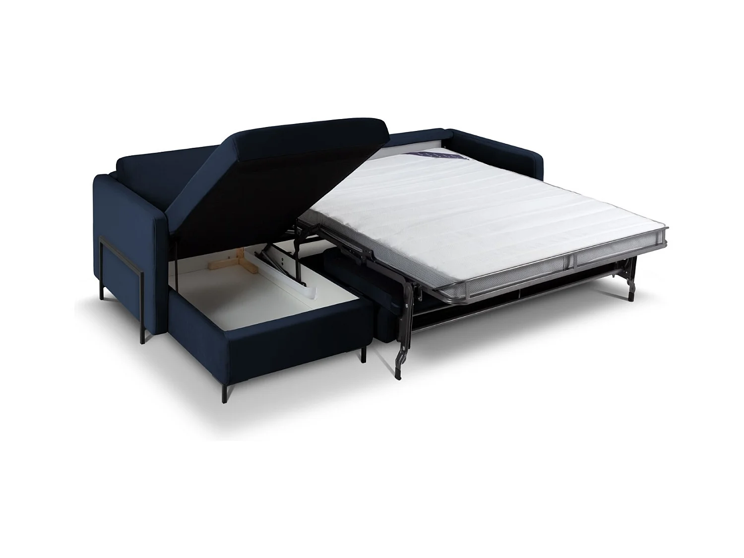 CXL by Christian Lacroix - 4-Sitzer ausklappbares Ecksofa links "Yanis" Sitzer aus Samt königsblau - 260x170x80cm