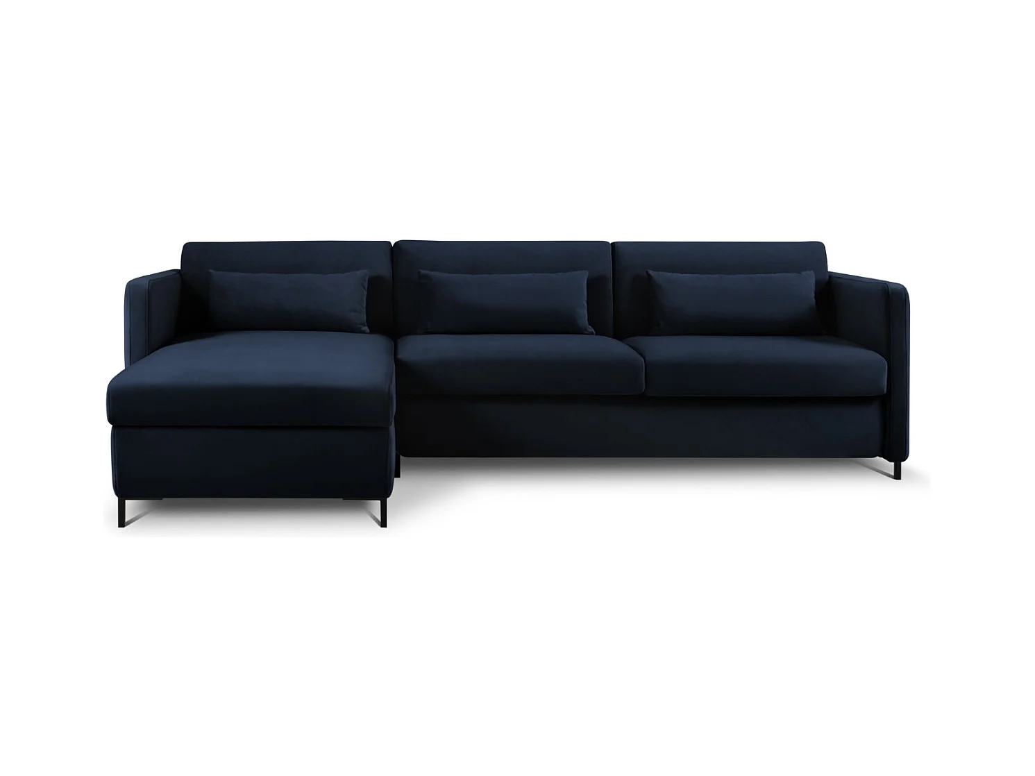 CXL by Christian Lacroix - 4-Sitzer ausklappbares Ecksofa links "Yanis" Sitzer aus Samt königsblau - 260x170x80cm