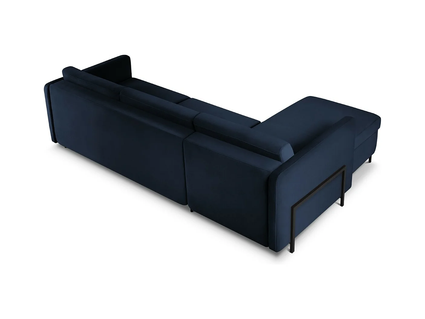 CXL by Christian Lacroix - 4-Sitzer ausklappbares Ecksofa links "Yanis" Sitzer aus Samt königsblau - 260x170x80cm