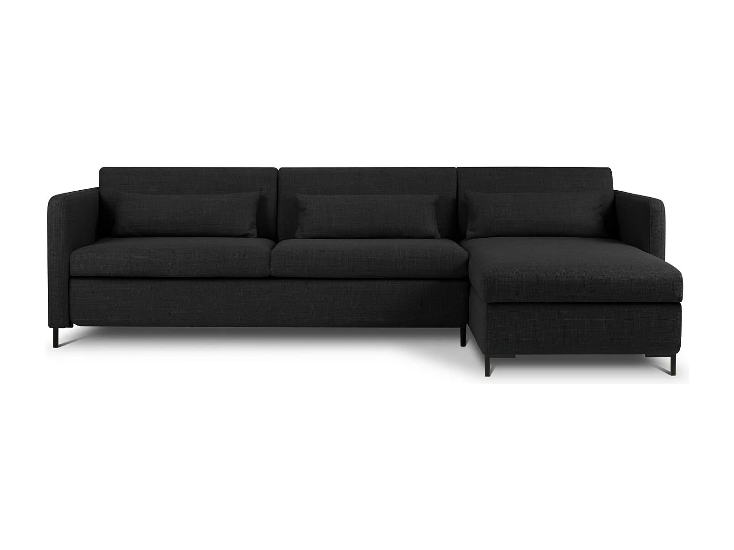 CXL by Christian Lacroix - Converteerbare hoekbank rechts met opbergdoos "Yanis" 5 zitplaatsen, Structurele stof, Donkergrijs - 280x170x80cm