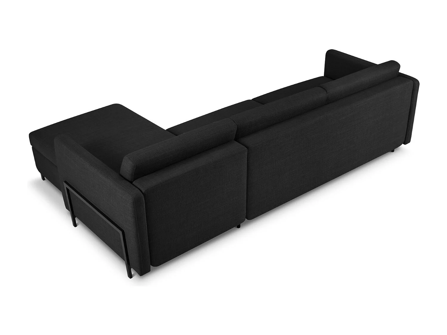 CXL by Christian Lacroix - Converteerbare hoekbank rechts met opbergdoos "Yanis" 5 zitplaatsen, Structurele stof, Donkergrijs - 280x170x80cm