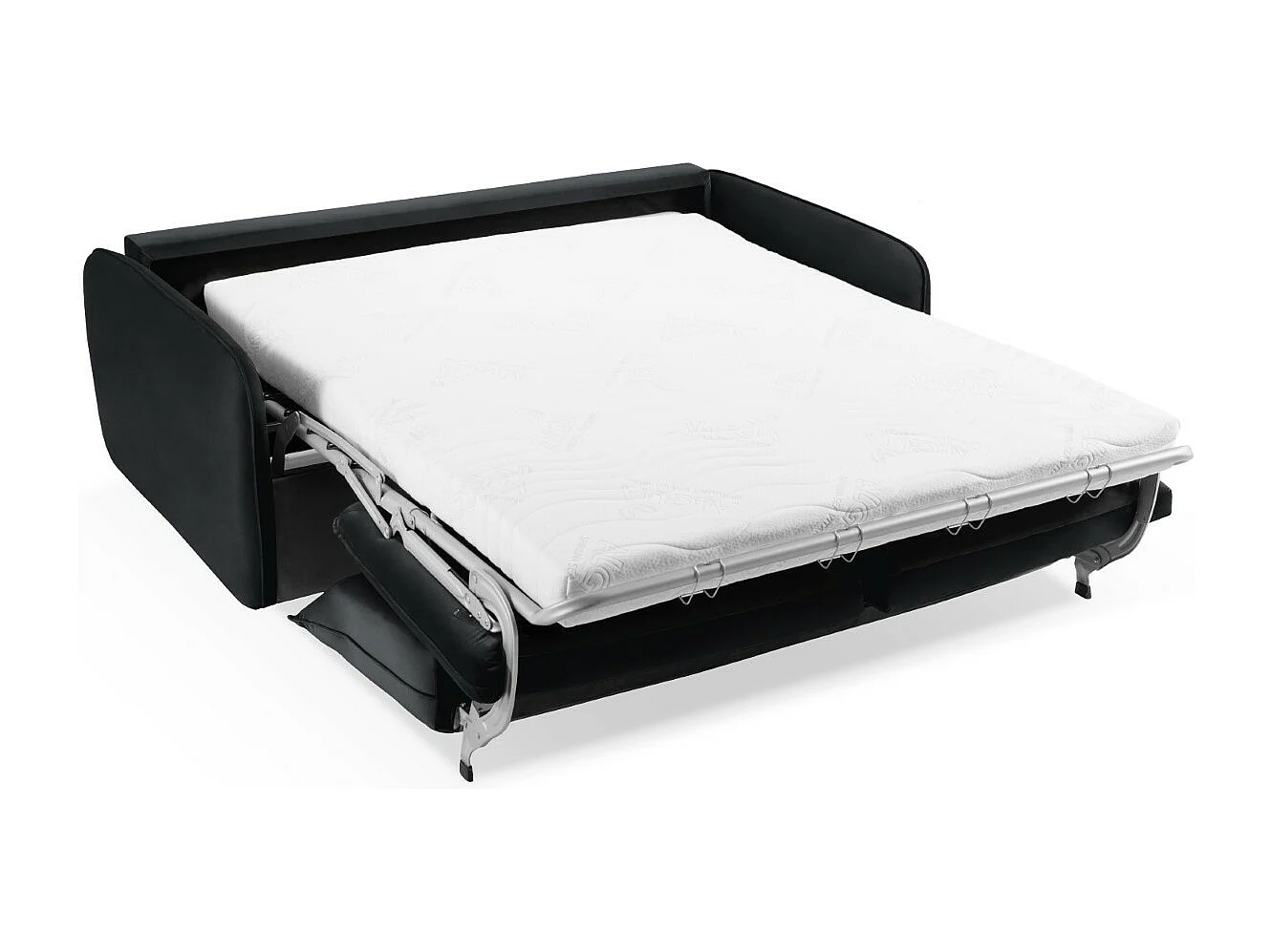 Cosmopolitan Design - Sofa z funkcją spania, "Vienna" 2 miejsca welur, czarny - 194x102x92cm