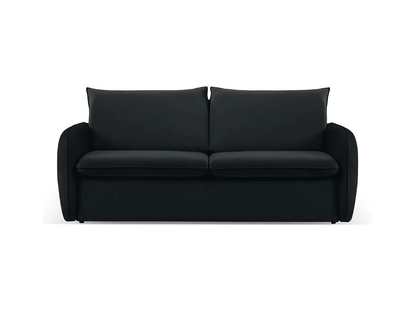 Cosmopolitan Design - Canapé convertible "Vienna" 2 places en velours noir - 194x102x92cm