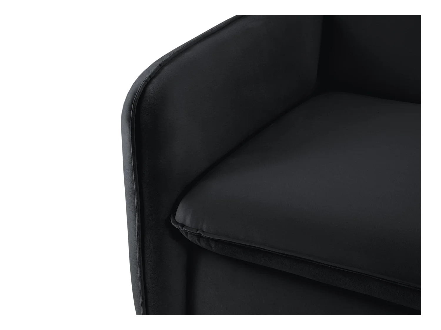 Cosmopolitan Design - Sofá cama "Vienna" 2 plazas de terciopelo negro - 194x102x92cm