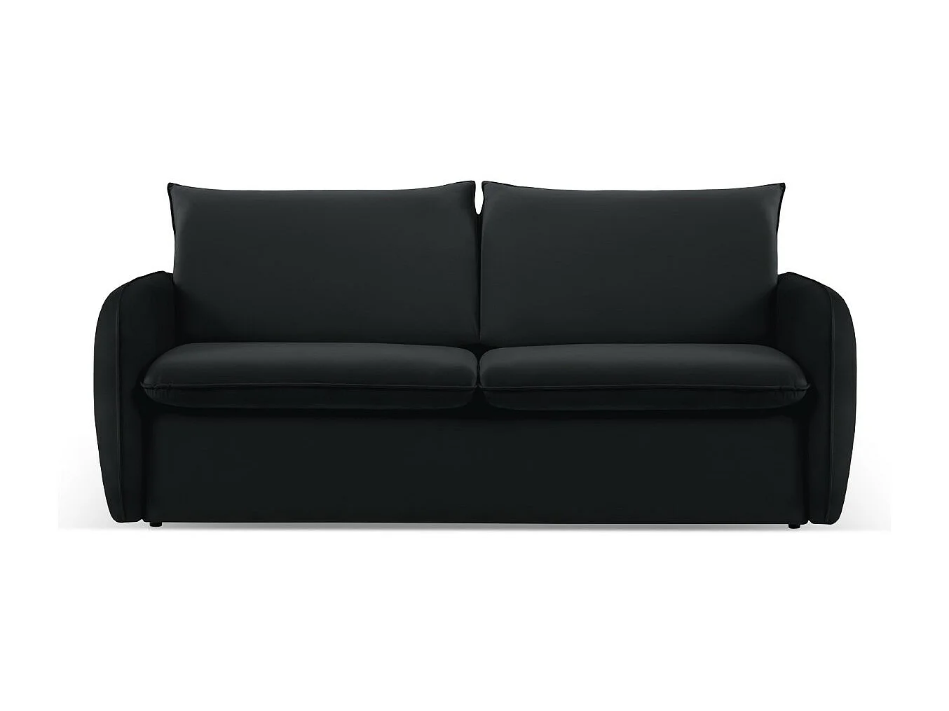 Cosmopolitan Design - Sofá cama "Vienna" 2 plazas de terciopelo negro - 194x102x92cm